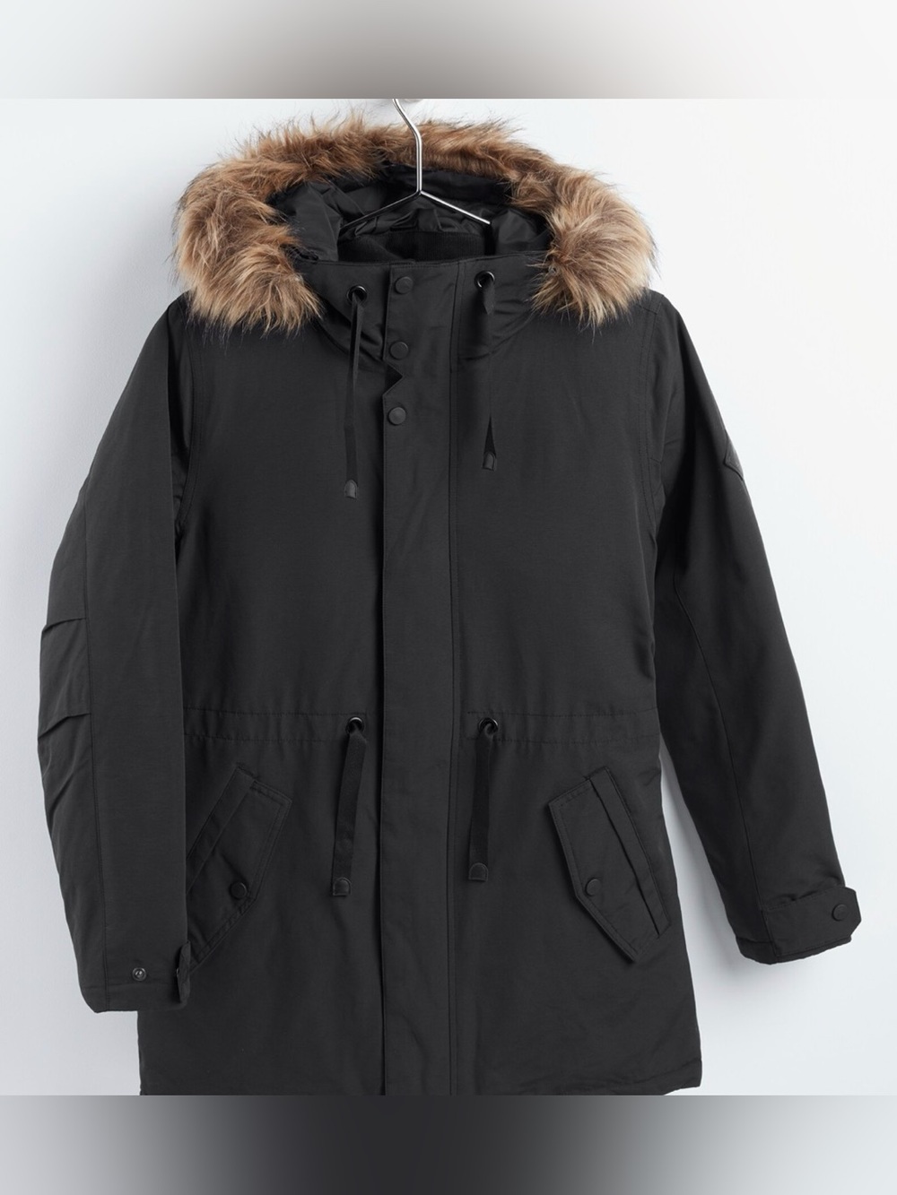 Burton Black Saxton Parka with Faux Fur Hood